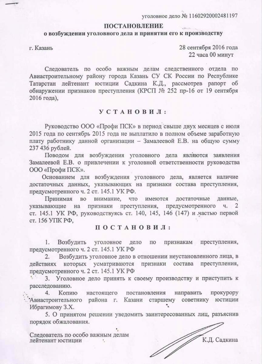 Постановление о возбуждении уголовного дела по ст 161 образец